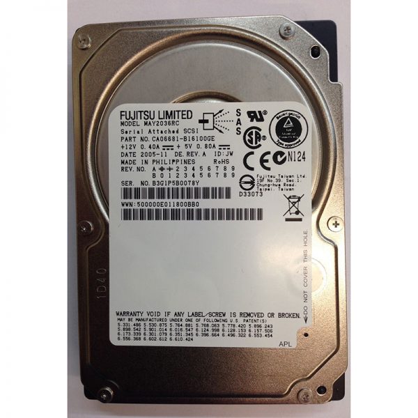 MAY2036RC - Fujitsu 36GB 10K RPM SAS 3.5" HDD