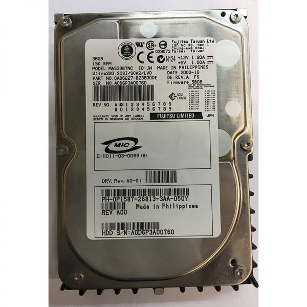 0P1587 - Dell 36GB 15K RPM SCSI 3.5" HDD 80 pin