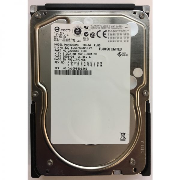 CA06550-B100 - Fujitsu 73GB 10K RPM SCSI 3.5" HDD U320 80 pin