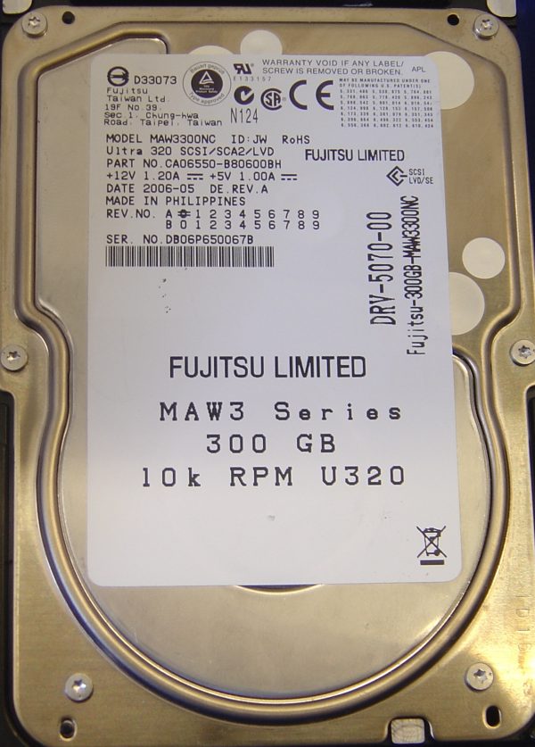 MAW3300NC - Fujitsu 300GB 10K RPM SCSI 3.5" HDD Ultra 320 80 pin