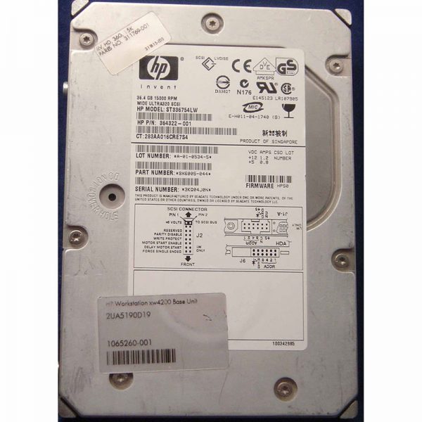 364322-001 - HP 36GB 15K RPM SCSI 3.5" HDD U320 68 pin