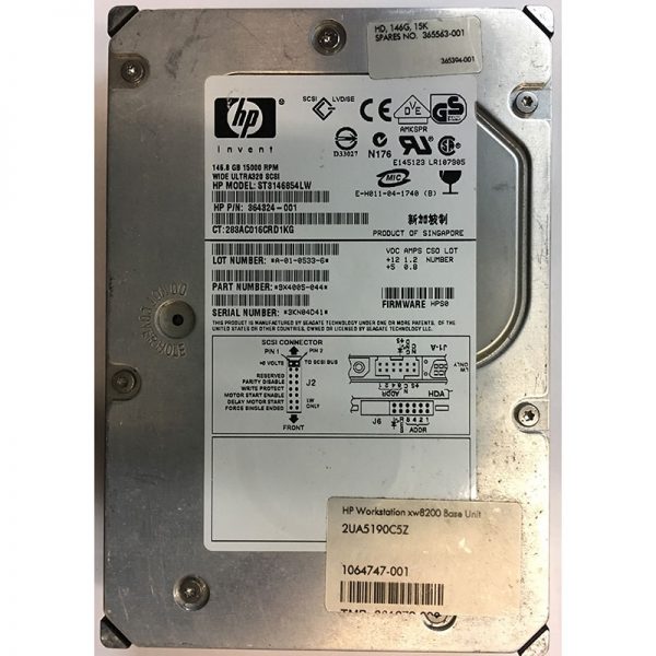 364324-001 - HP 146GB 15K RPM SCSI 3.5" HDD U320 68 pin