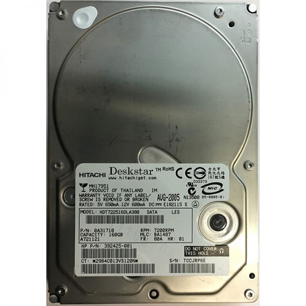 392425-001 - HP 160GB 7200 RPM SATA 3.5" HDD