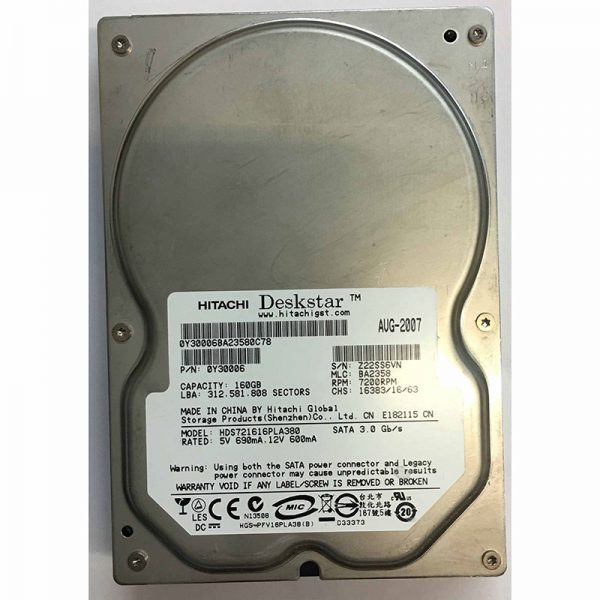 0Y30006 - Hitachi 160GB 7200 RPM SATA 3.5" HDD