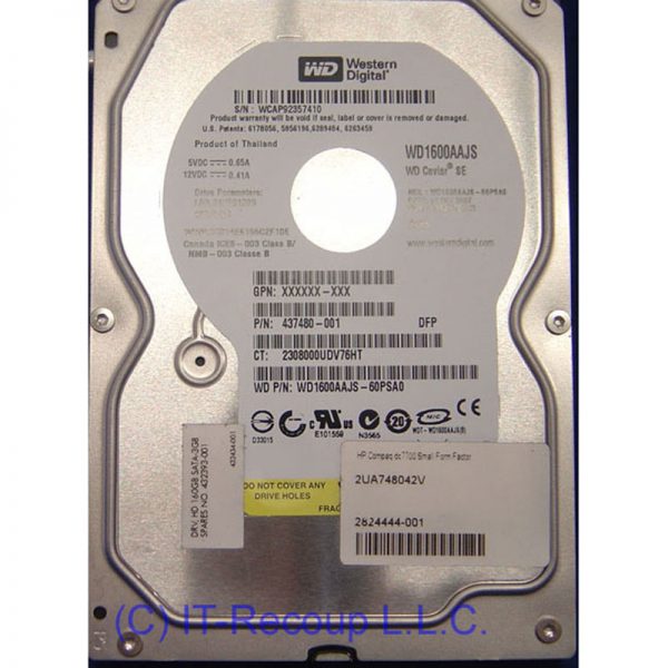 432393-001 - HP 160GB 7200 RPM SATA 3.5" HDD Hitachi 0A33932 version