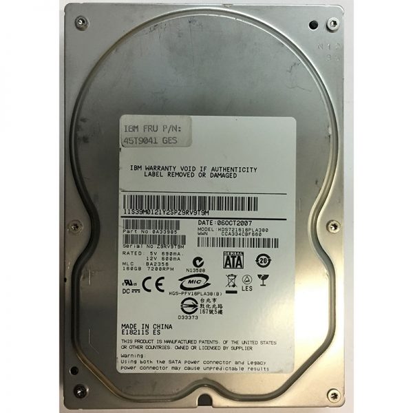 0A33985 - Hitachi 160GB 7200 RPM SATA 3.5" HDD IBM, 39M01121