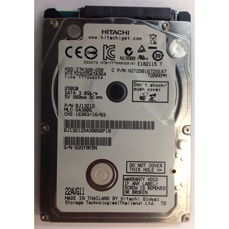 HTE723225A7A364 – Hitachi 250GB 7200 RPM SATA 2.5″ HDD – Disk