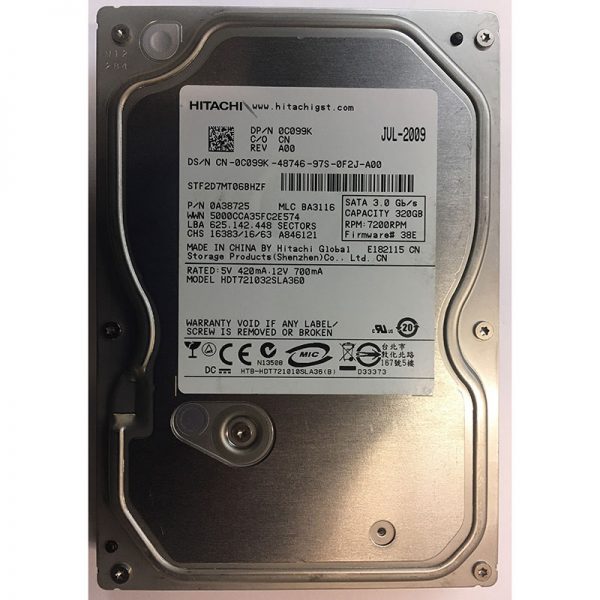 C099K - Dell 320GB 7200 RPM SATA 3.5" HDD