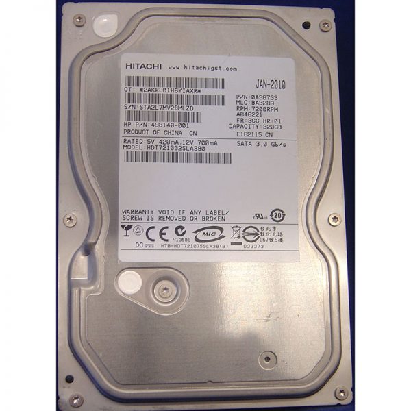 0A38733 - Hitachi 320GB 7200 RPM SATA 3.5" HDD