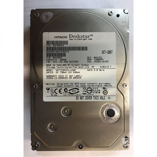 0A33691 - Hitachi 320GB 7200 RPM SATA 3.5" HDD