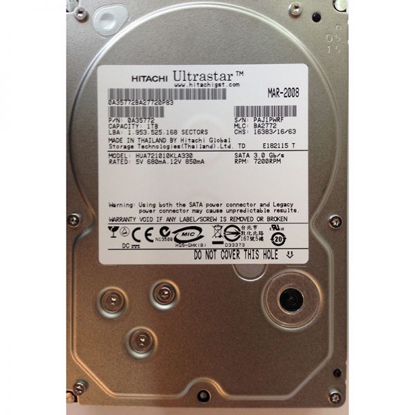 0A35772 - Hitachi 1TB 7200 RPM SATA 3.5" HDD