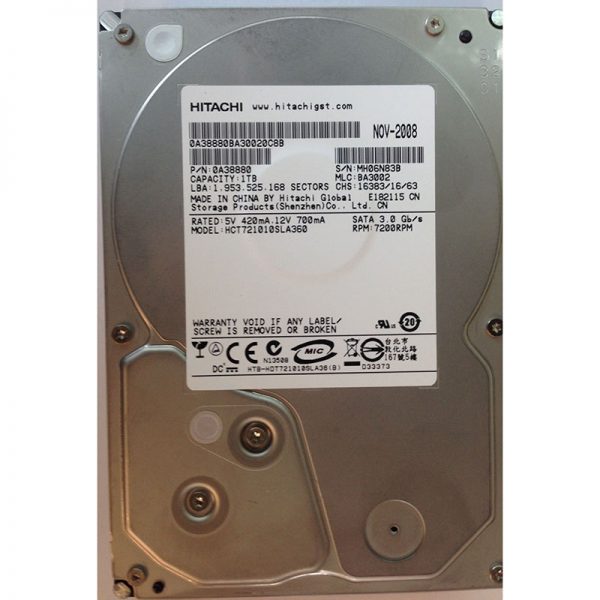 0A38880 - Hitachi 1TB 7200 RPM SATA 3.5" HDD