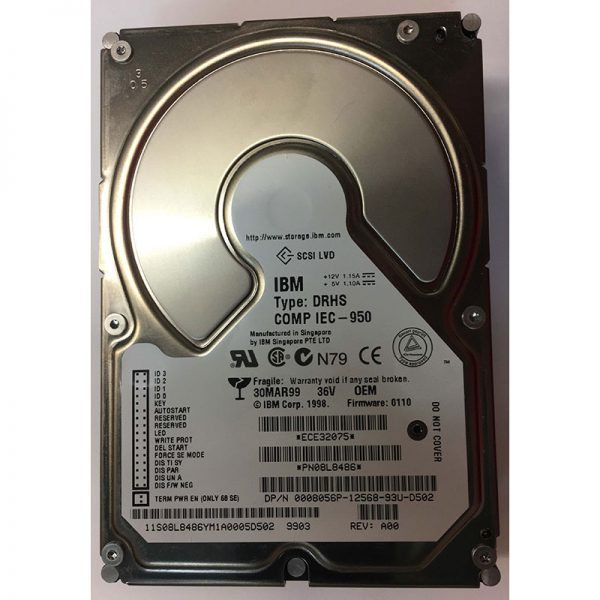 8056P - Dell 36GB 10K RPM SCSI 3.5" HDD U160 68 pin