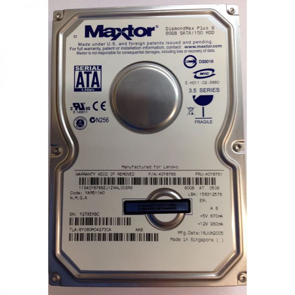 40Y8766 - IBM 80GB 7200 RPM SATA 3.5" HDD