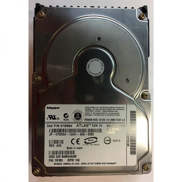 7W584 - Dell 146GB 10K RPM SCSI 3.5" HDD U320 80 pin