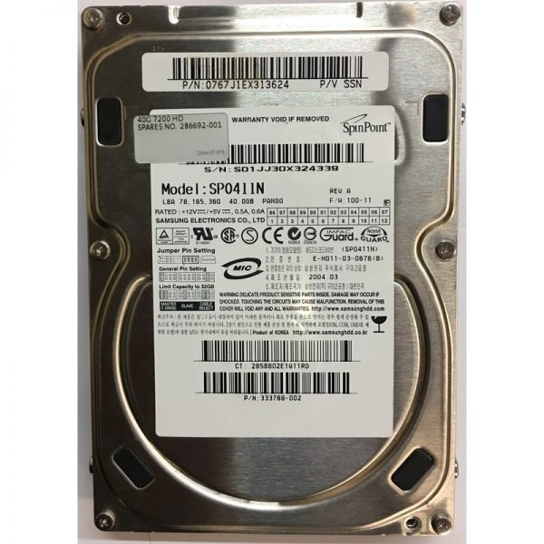 SP0411N - Samsung 40GB 7200 RPM IDE 3.5" HDD