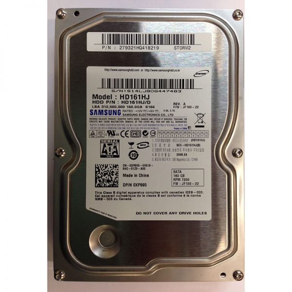 0XP895 - Dell 160GB 7200 RPM SATA 3.5" HDD Samsung HD161HJ/D version