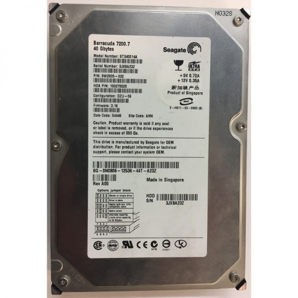 9W2005-032 - Seagate 40GB 7200 RPM IDE 3.5" HDD