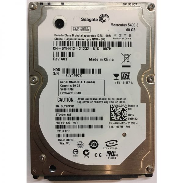 9S113C-031 - Seagate 60GB 5400 RPM SATA 2.5" HDD