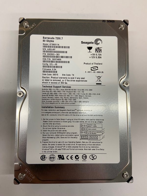 9W2003-303 - Seagate 80GB 7200 RPM IDE 3.5" HDD