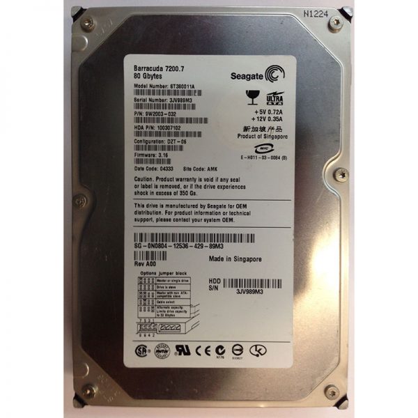 9W2003-032 - Seagate 80GB 7200 RPM IDE 3.5" HDD