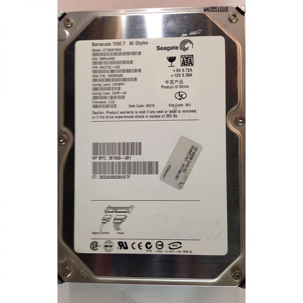 5188-1894 - HP 80GB 7200 RPM SATA 3.5" HDD Seagate 9W2732-030 version