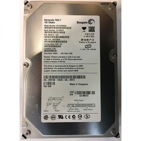 9W2813-032 - Seagate 120GB 7200 RPM SATA 3.5" HDD