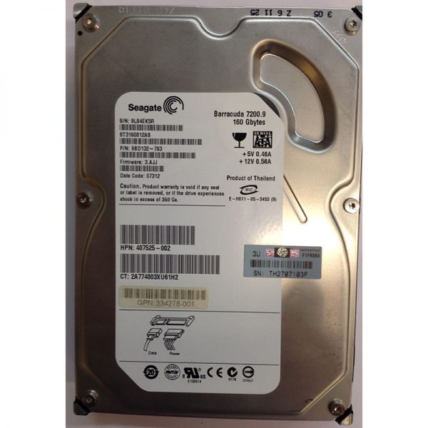 407525-002 - HP 160GB 7200 RPM SATA 3.5" HDD