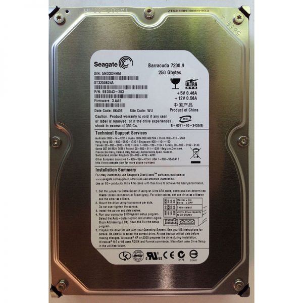 ST3250624A - Seagate 250GB 7200 RPM IDE 3.5" HDD