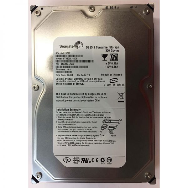 ST3300831SCE - Seagate 300GB 7200 RPM SATA 3.5" HDD