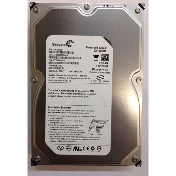 ST3400832AS - Seagate 400GB 7200 RPM SATA  3.5" HDD