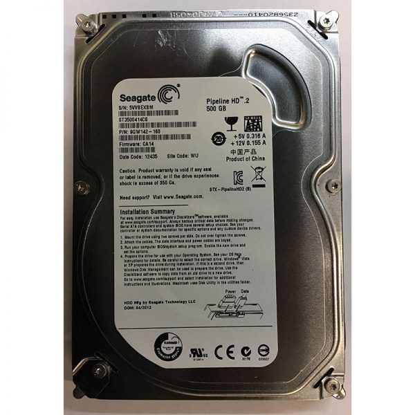 9GW142-160 - Seagate 500GB 7200 RPM SATA 3.5" HDD