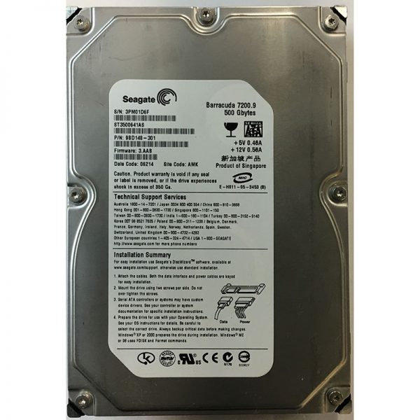 9BD148-301 - Seagate 500GB 7200 RPM SATA 3.5" HDD