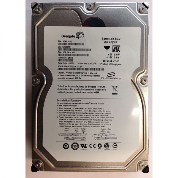 9CA156-302 - Seagate 750GB 7200 RPM SATA 3.5" HDD