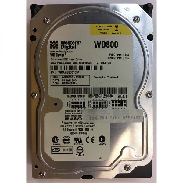 24P3665 - IBM 80GB 7200 RPM IDE 3.5" HDD Western Digital WD800BB version