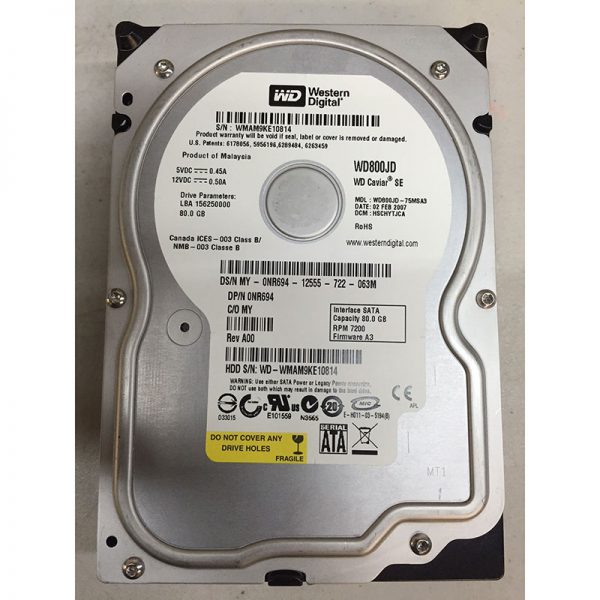 0NR694 - Dell 80GB 7200 RPM SATA 3.5" HDD