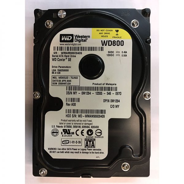 0M1294 - Dell 80GB 7200 RPM SATA 3.5" HDD