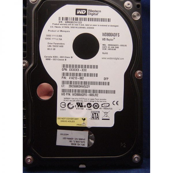 439994-001 - HP 80GB 10K RPM SATA 3.5" HDD Western Digital WD800ADFS version