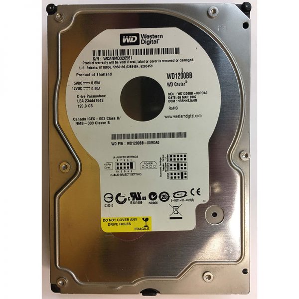 WD1200BB-00RDA0 - Western Digital 120GB 7200 RPM IDE 3.5" HDD