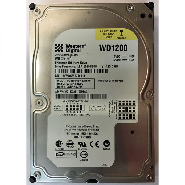 WD1200AB-22DBA0 - Western Digital 120GB 7200 RPM IDE 3.5" HDD