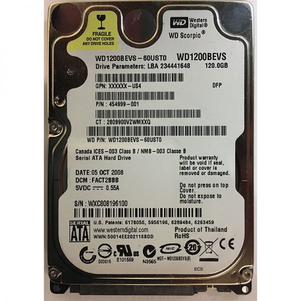 WD1200BEVS-60UST0 - Western Digital 120GB 5400 RPM SATA 2.5" HDD