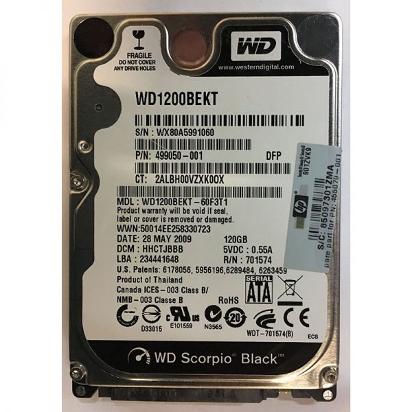 WD1200BEKT-60F3T1 - Western Digital 120GB 7200 RPM SATA 2.5" HDD