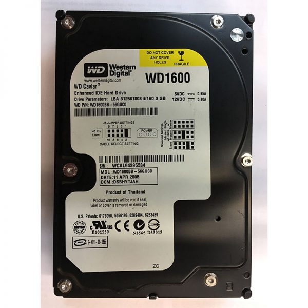 WD1600BB-56GUC0 - Western Digital 160GB 7200 RPM IDE 3.5" HDD