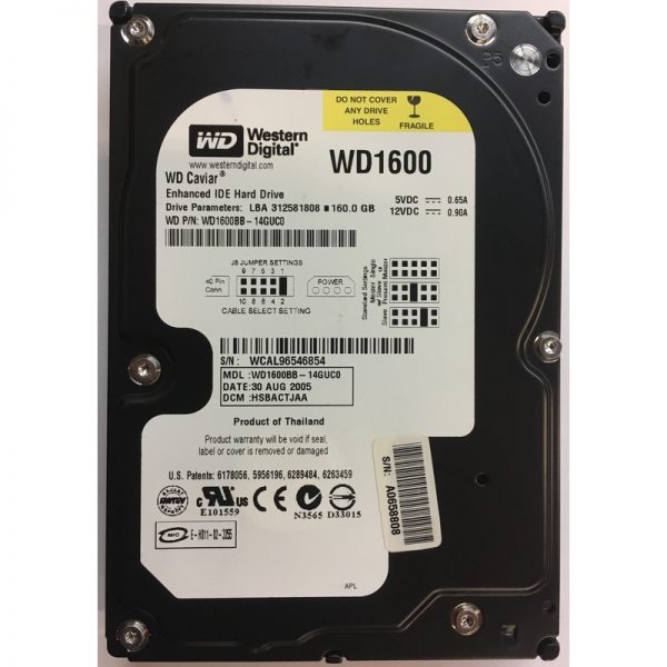 WD1600BB-14GUC0 - Western Digital 160GB 7200 RPM IDE 3.5" HDD