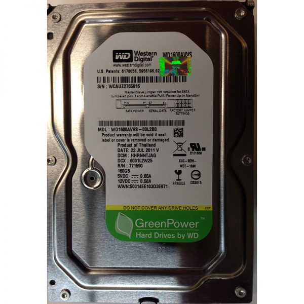 WD1600AVVS - Western Digital 160GB 7200 RPM SATA 3.5" HDD