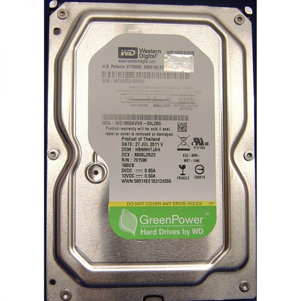 WD1600AVVS-00L2B0 - Western Digital 160GB 7200 RPM SATA 3.5" HDD