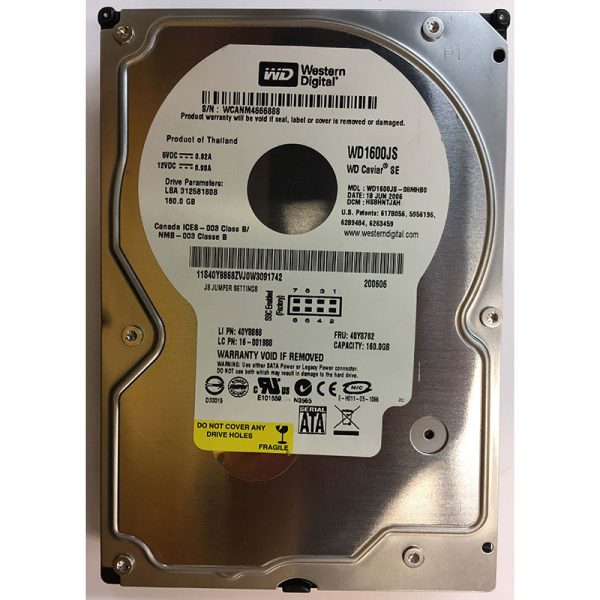 WD1600JS-08MHB0 - Western Digital 160GB 7200 RPM SATA 3.5" HDD