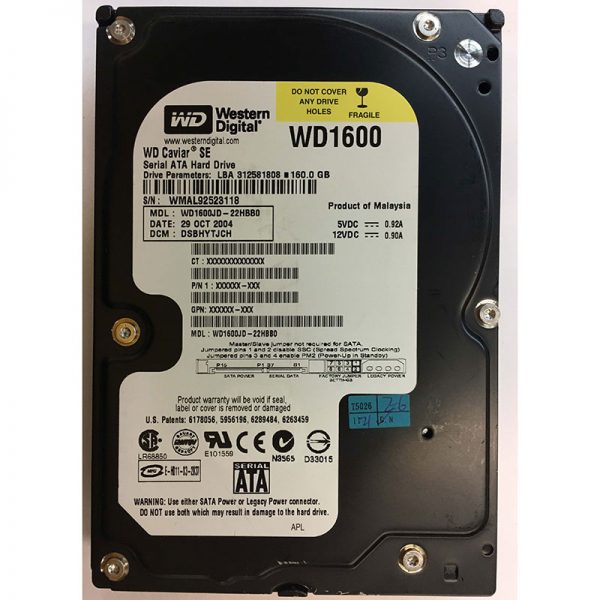 WD1600JD - Western Digital 160GB 7200 RPM SATA 3.5" HDD