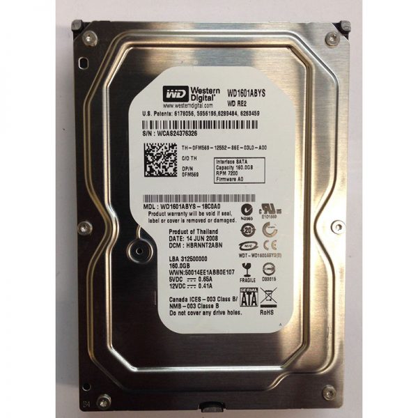 WD1601ABYS-18C0A0 - Western Digital 160GB 7200 RPM SATA 3.5" HDD