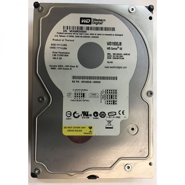 WD1600JB-00REA0 - Western Digital 160GB 7200 RPM IDE 3.5" HDD